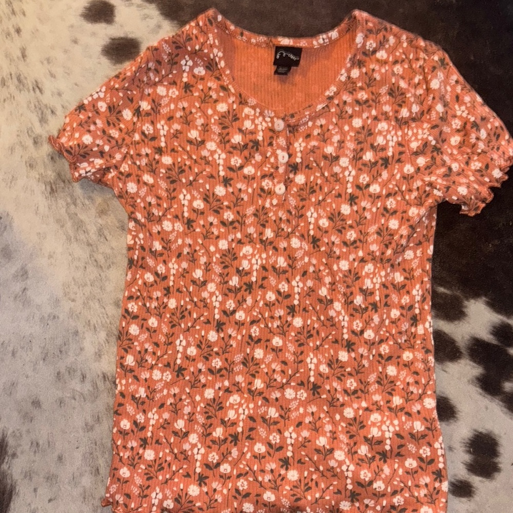 Art Class Terracotta Floral Tee